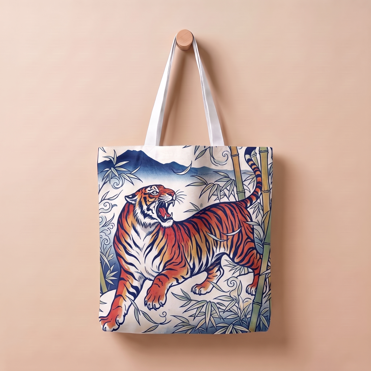 竹林の虎|浮世絵風トートバッグ