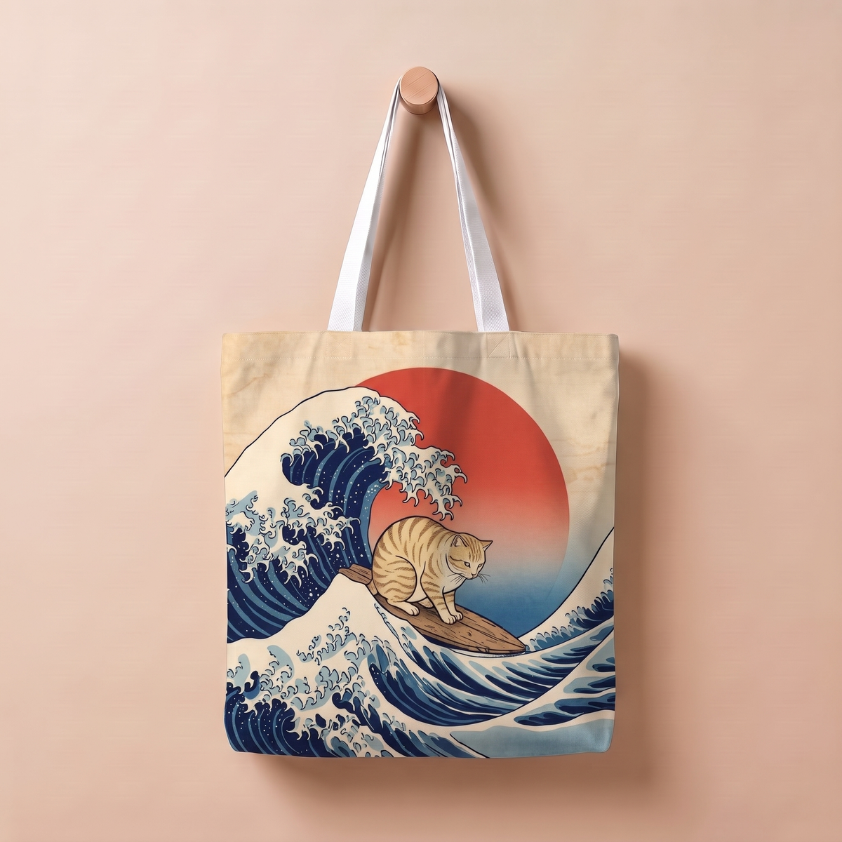 波乗りねこ|浮世絵風トートバッグ