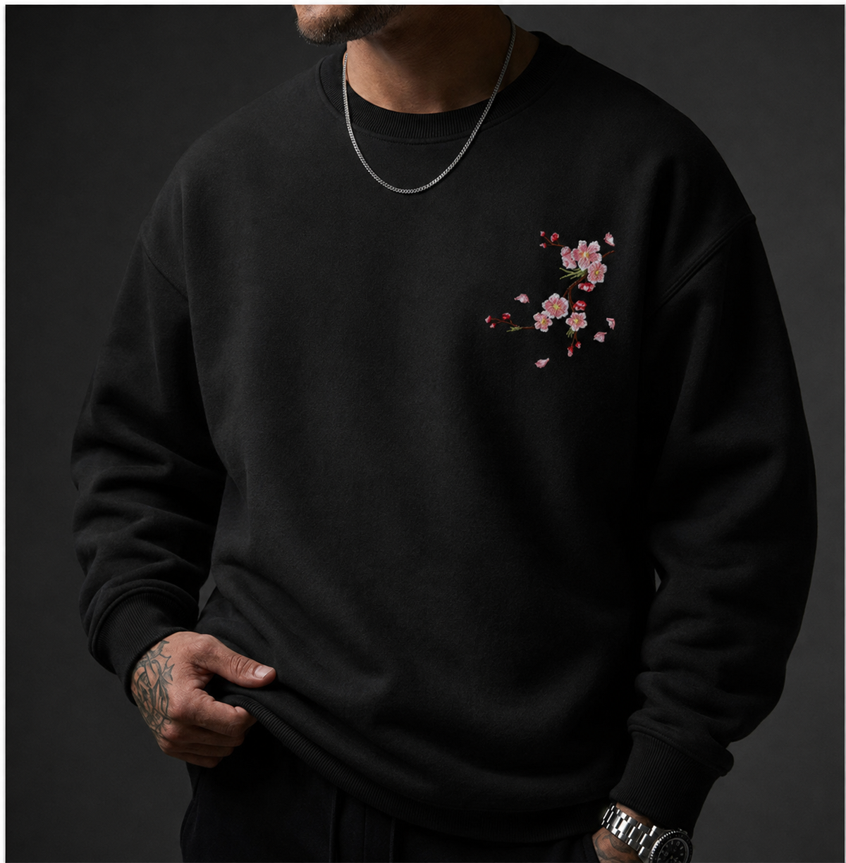 マサキ｜桜刺繍オーバーサイズスウェット