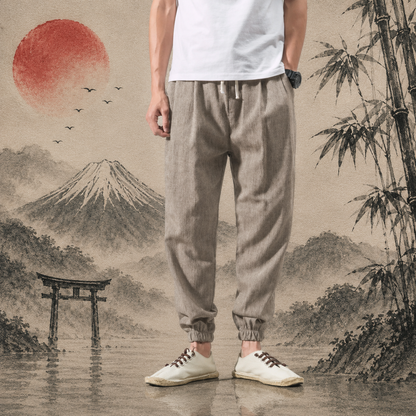 トオル｜リネン風テーパードパンツ