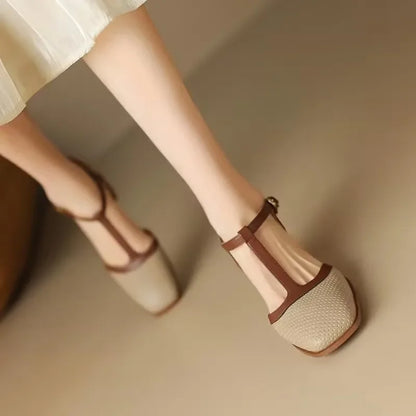 マリ｜バイカラーTストラップパンプス