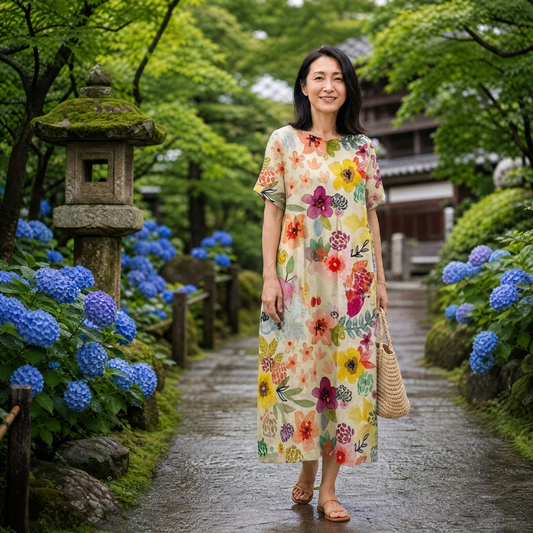ハナ｜可憐な花柄のワイドワンピース
