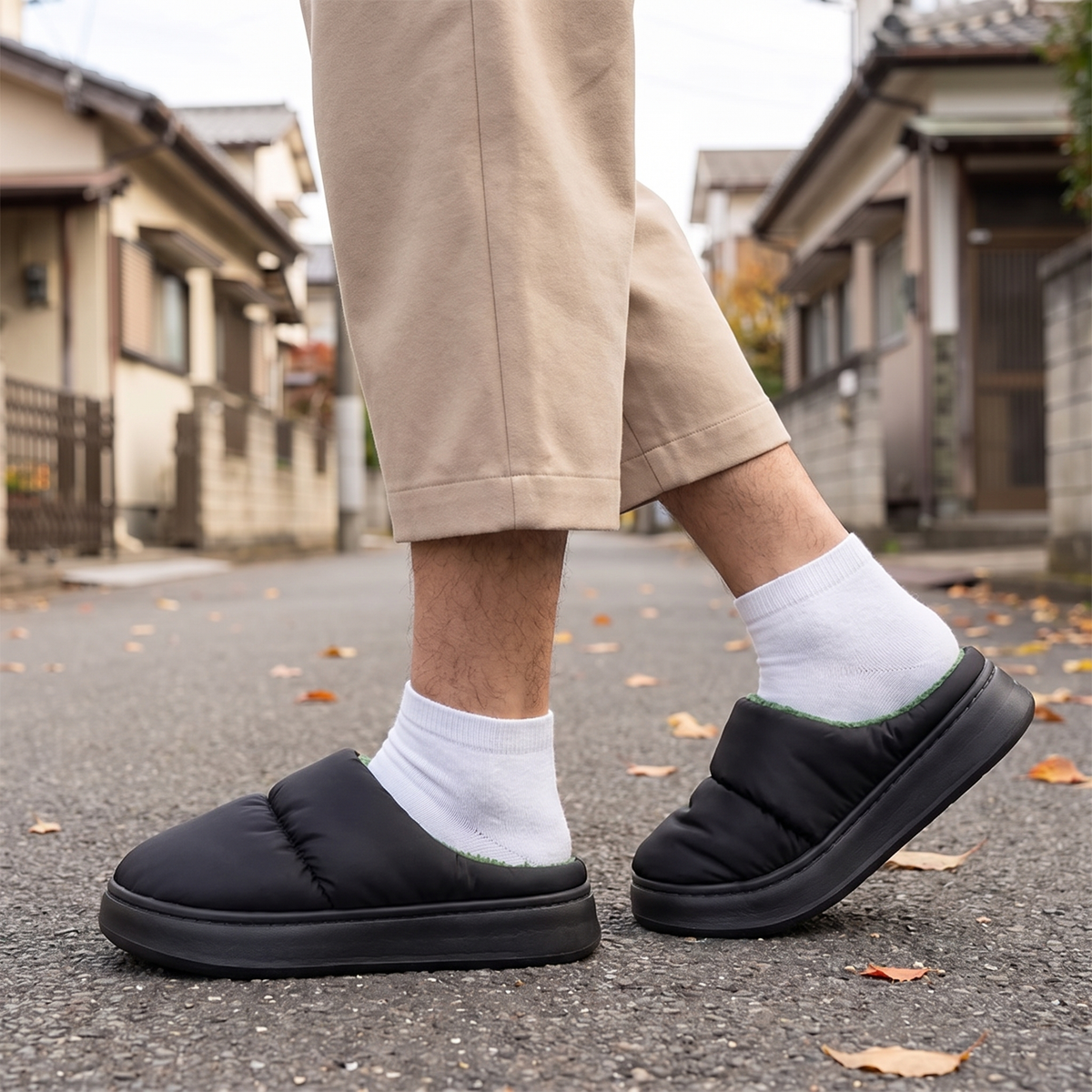 ハル｜ふっくらダウン風厚底サンダル