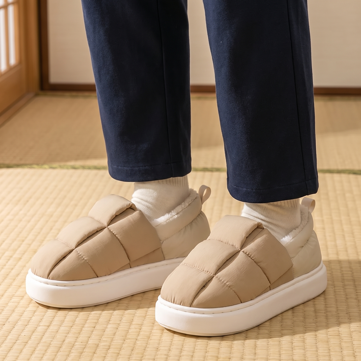 ユウ｜バイカラーキルティング厚底スリッポン