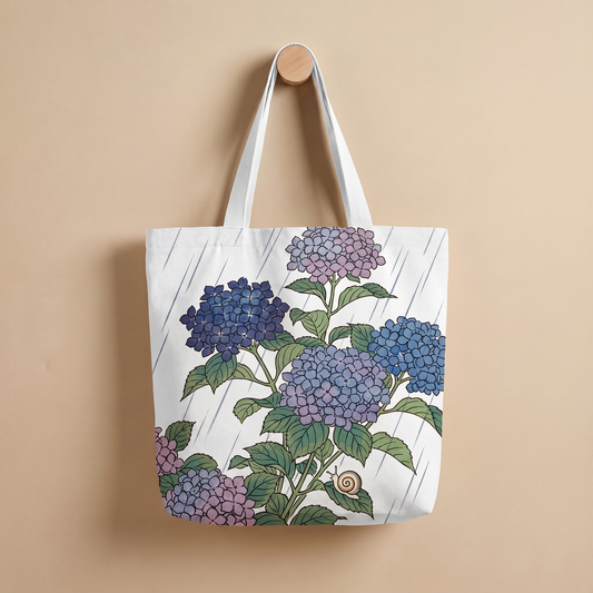 紫陽花とかたつむり｜浮世絵風トートバッグ