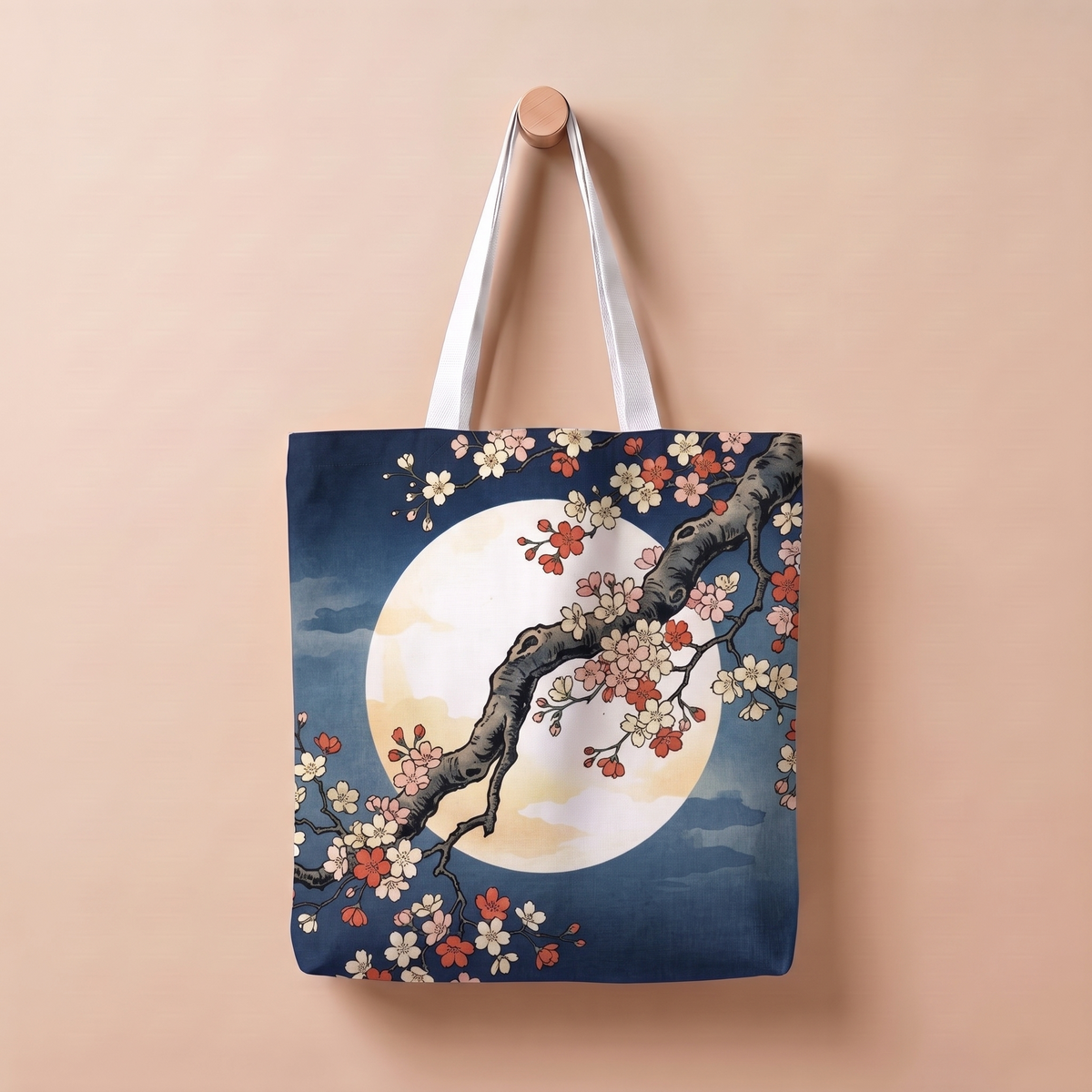夜桜と満月｜浮世絵風トートバッグ