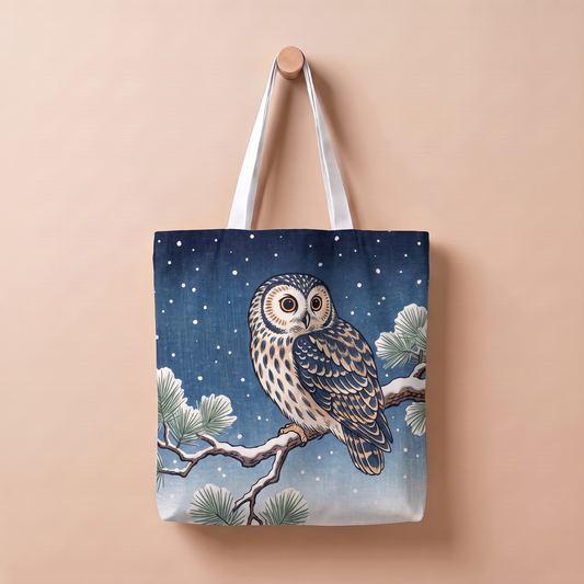 雪夜のふくろう｜浮世絵風トートバッグ