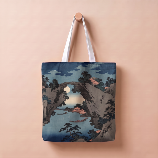 月夜猿橋｜浮世絵トートバッグ