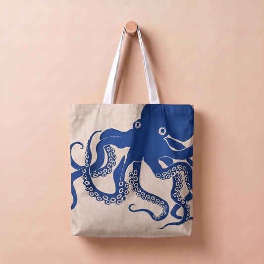 海の芸術 ブルー｜和柄トートバッグ