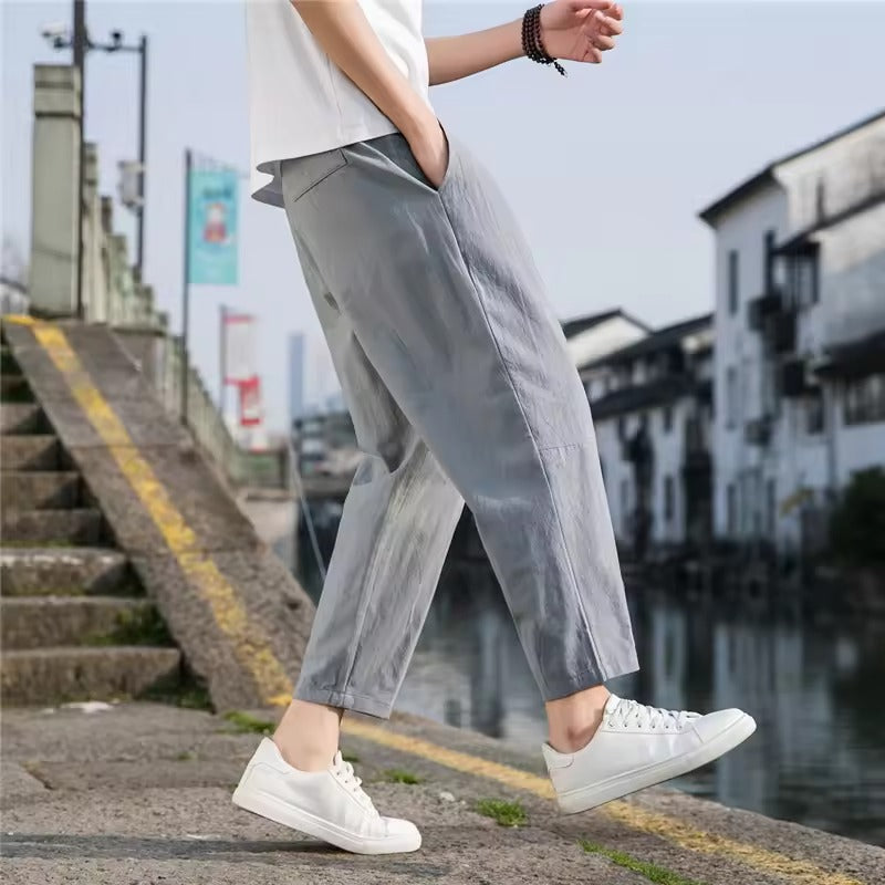 ゴロウ｜リネン風ルーズストレートパンツ