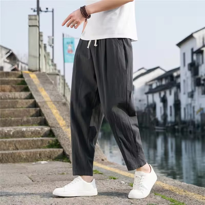 ゴロウ｜リネン風ルーズストレートパンツ